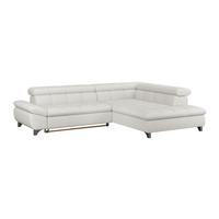 Ecksofa Mit Schlaffunktion Gemini Creme 312x234 Cm - Chromfarben/Creme, KONVENTIONELL, Textil (312/234cm)