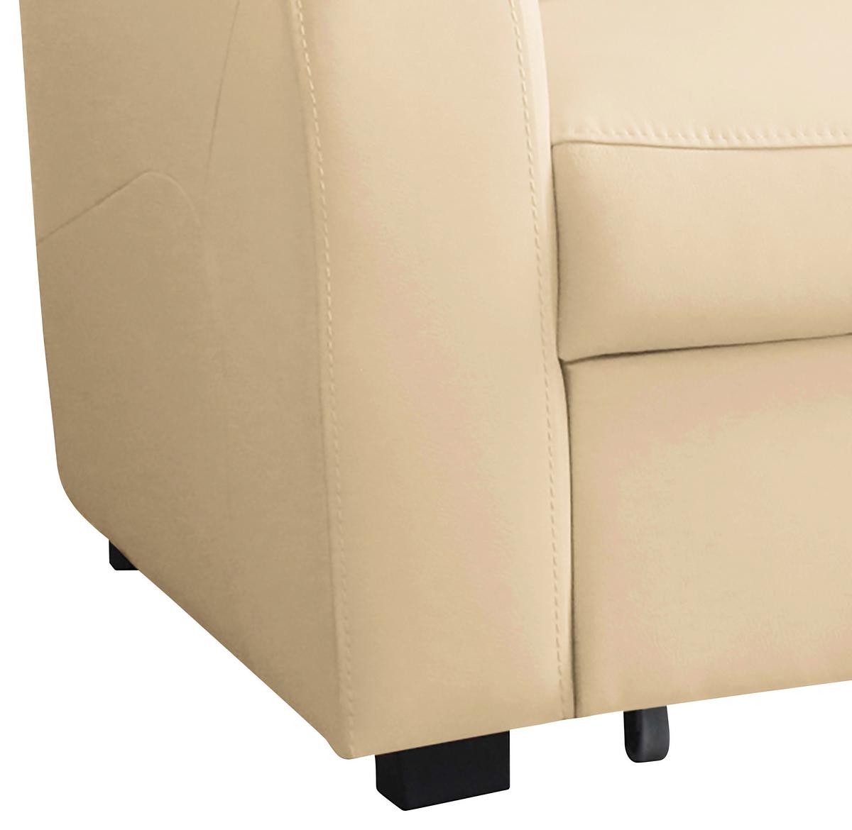 Ecksofa Tilo Beige S: 227 Cm - Beige/Schwarz, Design, Leder/Textil (227/168cm) - Livetastic