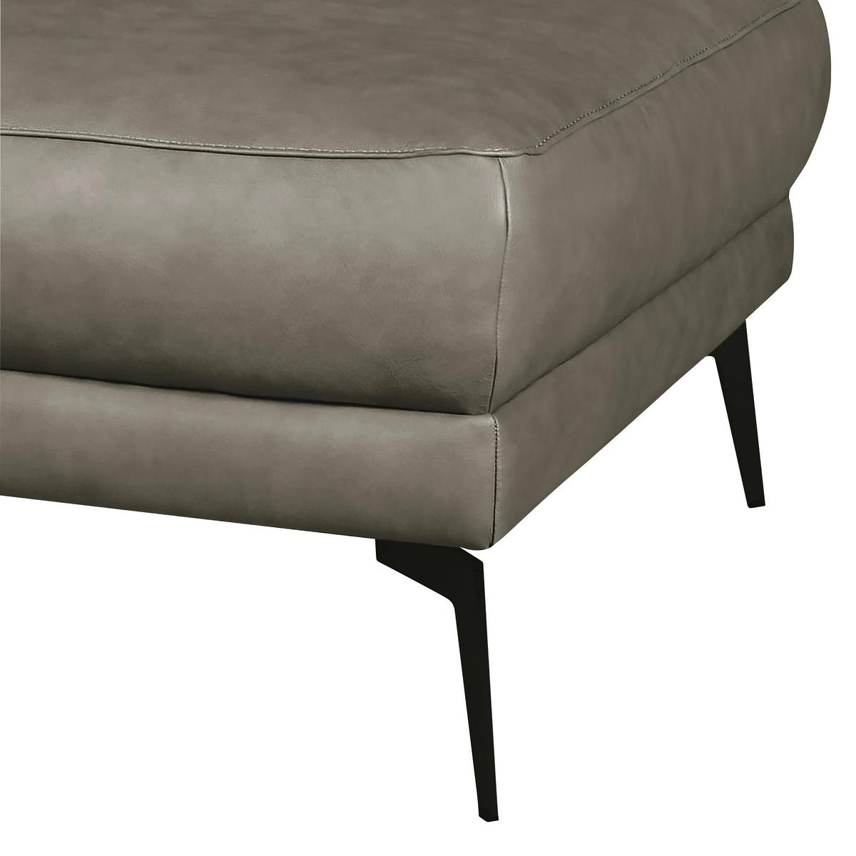 Hocker Spring, Grau B: 96 cm - Schwarz/Grau, Design, Leder (96/45/80cm) - Livetastic