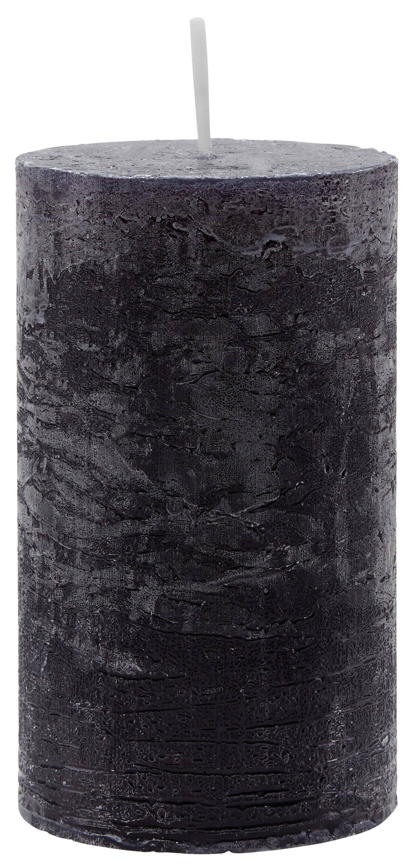 Válcová Svíčka Lia - černá, Moderní (6,8/12cm) - Premium Living