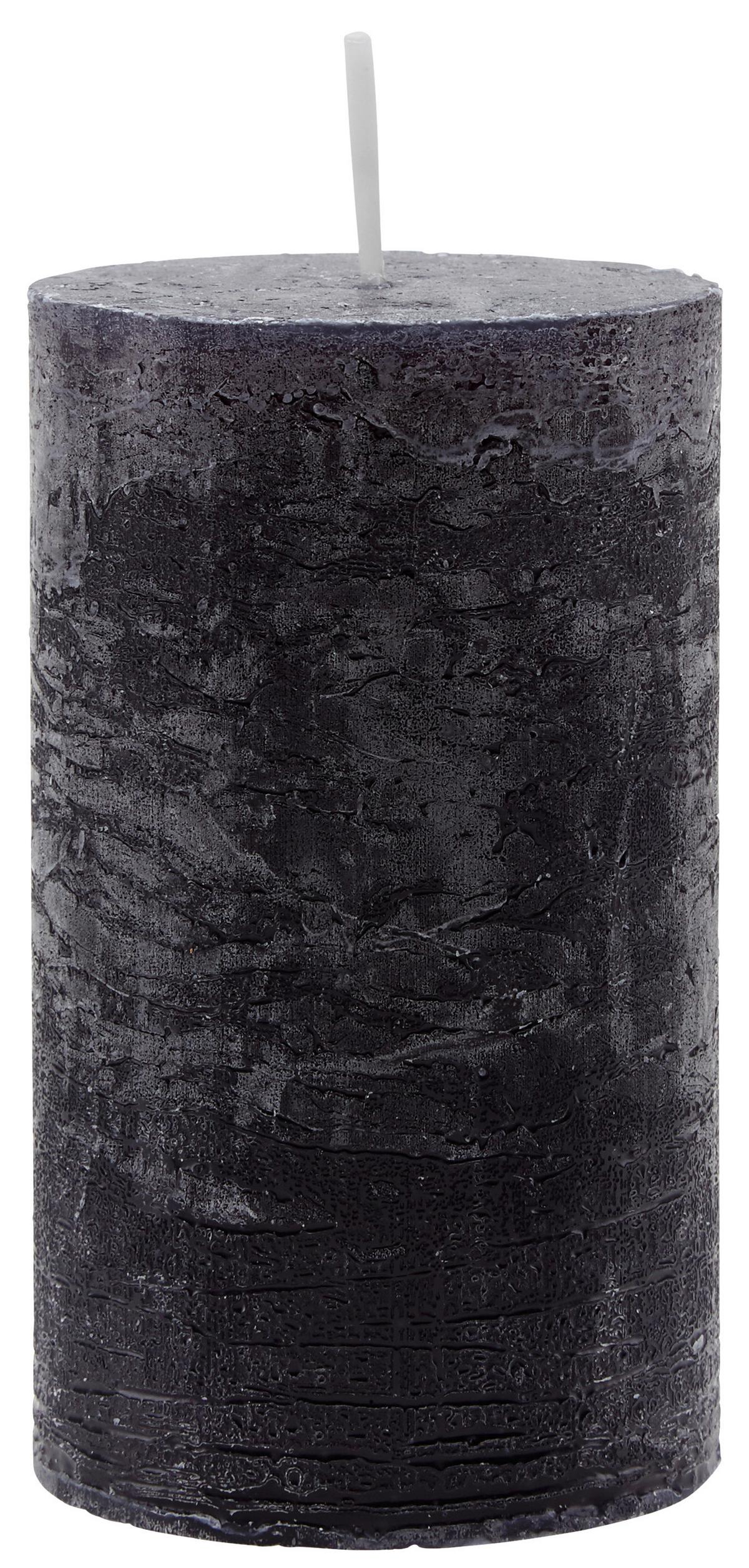VÁLCOVÁ SVÍČKA LIA - černá, Moderní (6,8/12cm) - Premium Living