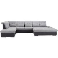 Wohnlandschaft Madera Mit Schlaffunktion Anthrazit/Grau - Anthrazit/Silberfarben, MODERN, Kunststoff/Textil (212/358/190cm) - Ondega