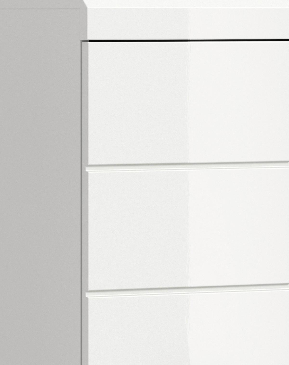 Badezimmer Scout Weiß B: 60 cm - Weiß Hochglanz/Silberfarben, MODERN, Glas/Holzwerkstoff (60cm) - MID.YOU