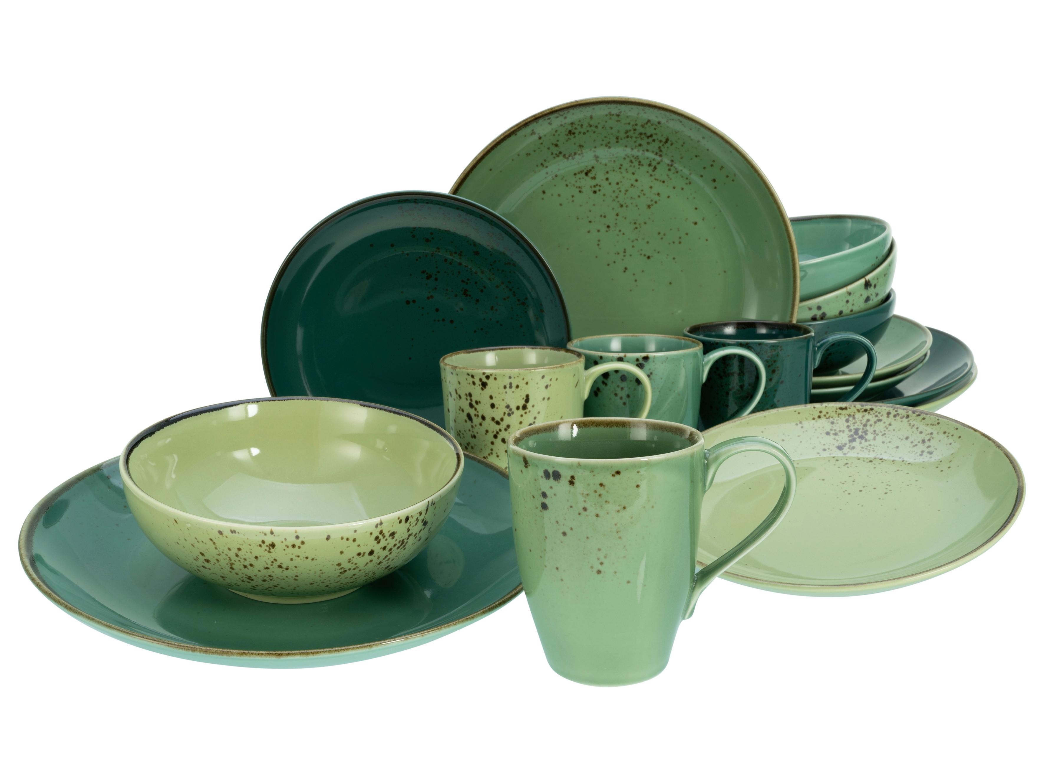 Kombinovaná souprava 16-dílná - zelená, keramika (34/31,5/33cm) - Creatable