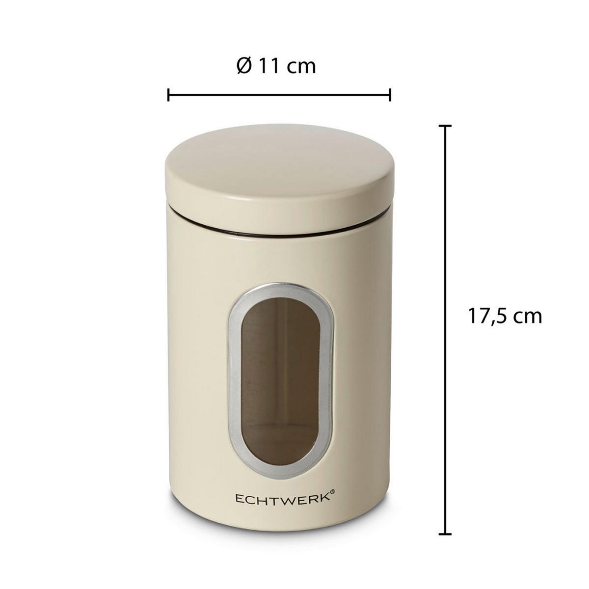 Vorratsdosenset 2-teilig Creme, B/H: 11x17,5 cm - Creme, Basics, Metall (11/17,5cm) - Echtwerk