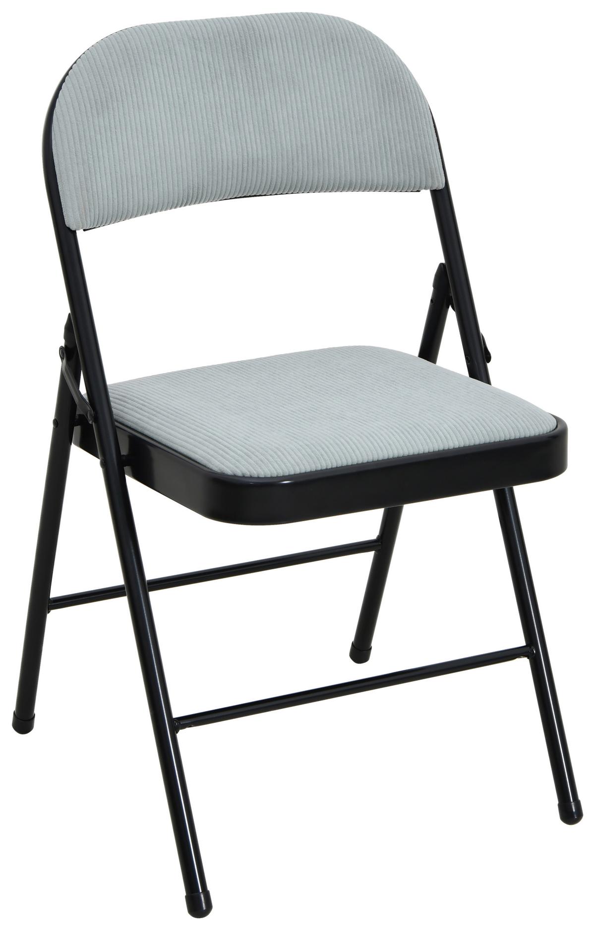 Klappstuhl Walter - Schwarz/Grün, MODERN, Textil/Metall (46,5/79/49cm)