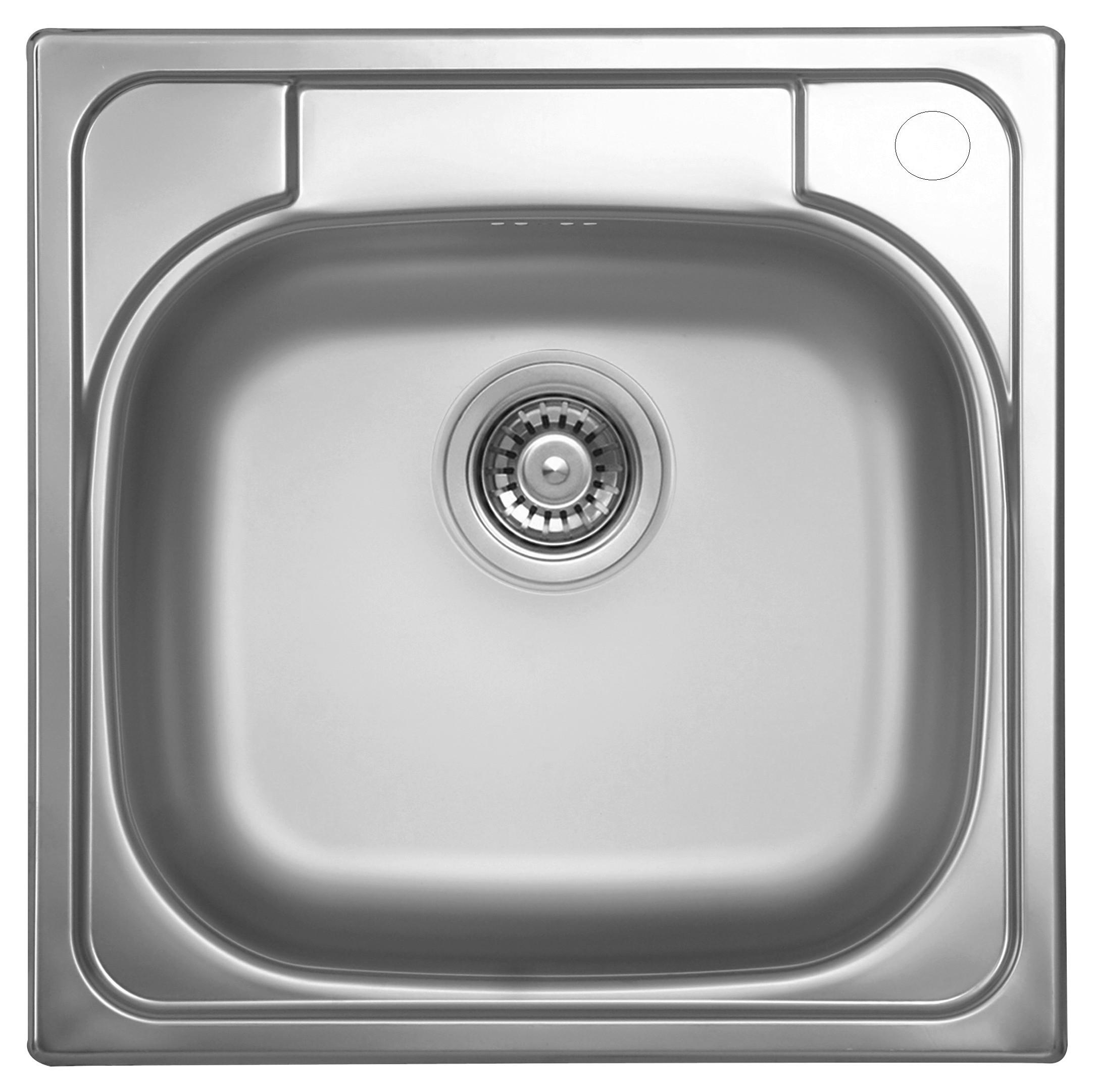 Mosogató 1 Medencés - krómszínű, fém (48/16/48cm)