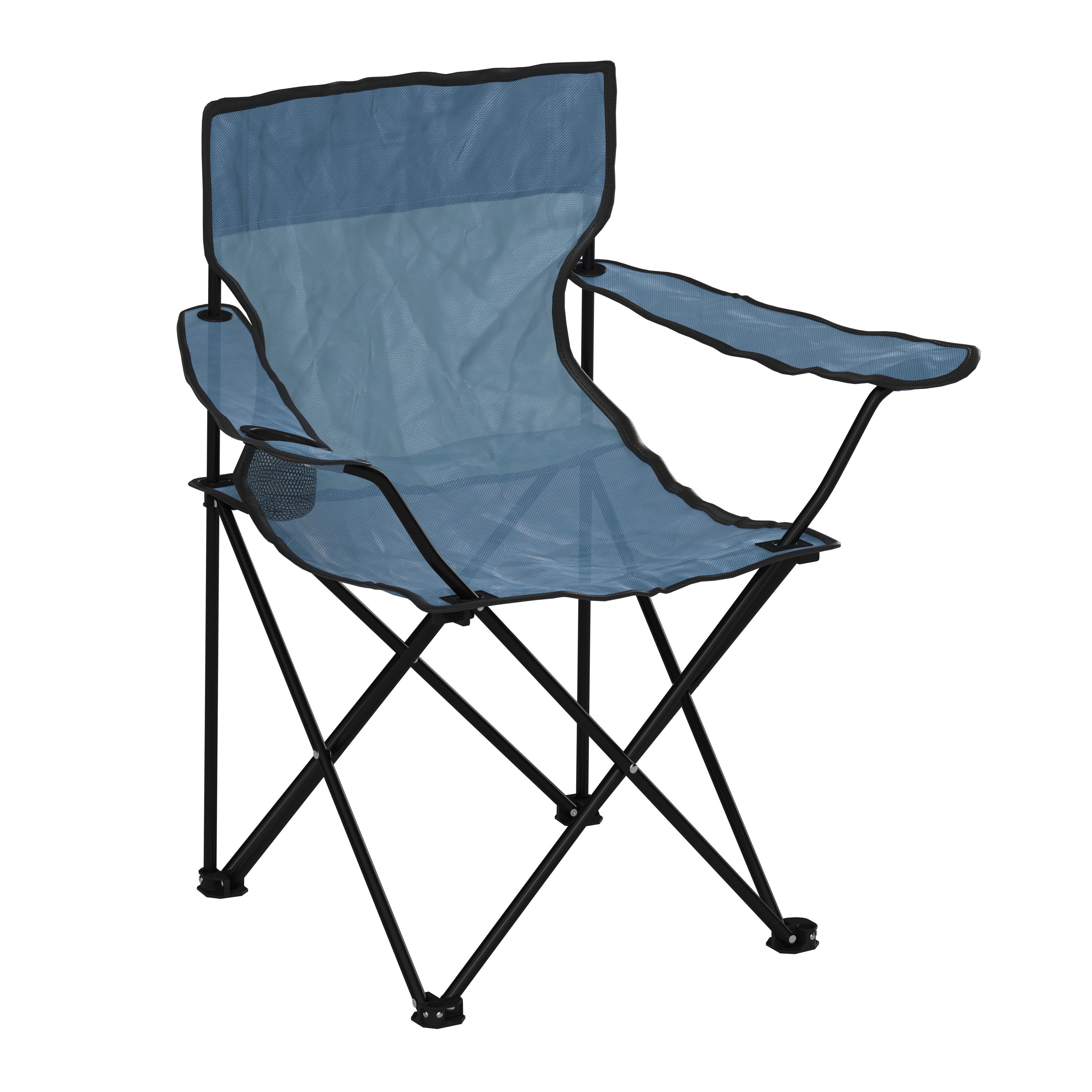 Kempingszék Luca - fekete/kék, Modern, textil/fém (80/80/51cm) - Ondega