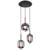 Hängeleuchte Blacky H: 120 Cm 3-Flammig, Mit Rauchglas - Schwarz, Design, Glas/Metall (46/120cm) - Globo