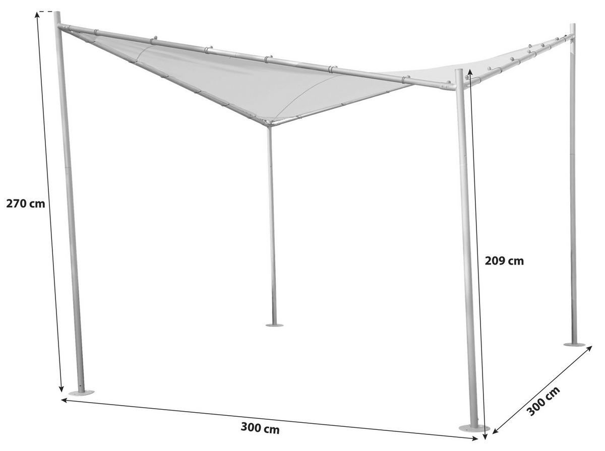 Pavillon Berlino 300x300 cm - Anthrazit/Hellgrau, KONVENTIONELL, Textil/Metall (300/209/300cm) - Siena Garden