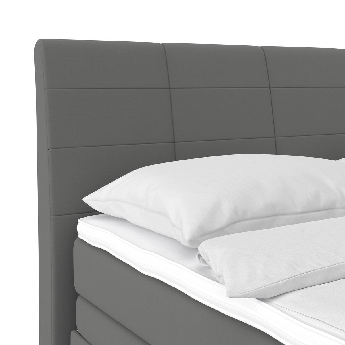 Boxspringbett Libra - Graphitfarben/Schwarz, KONVENTIONELL, Textil (160/200cm)