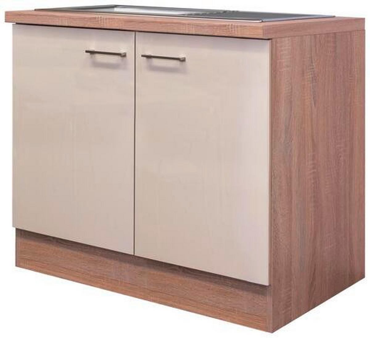 Skrinka pod drez NEPAL DSPU 100 ES - kašmírová/farba ušľachtilej ocele, Modern, kov/kompozitné drevo (100/86/60cm) - MID.YOU