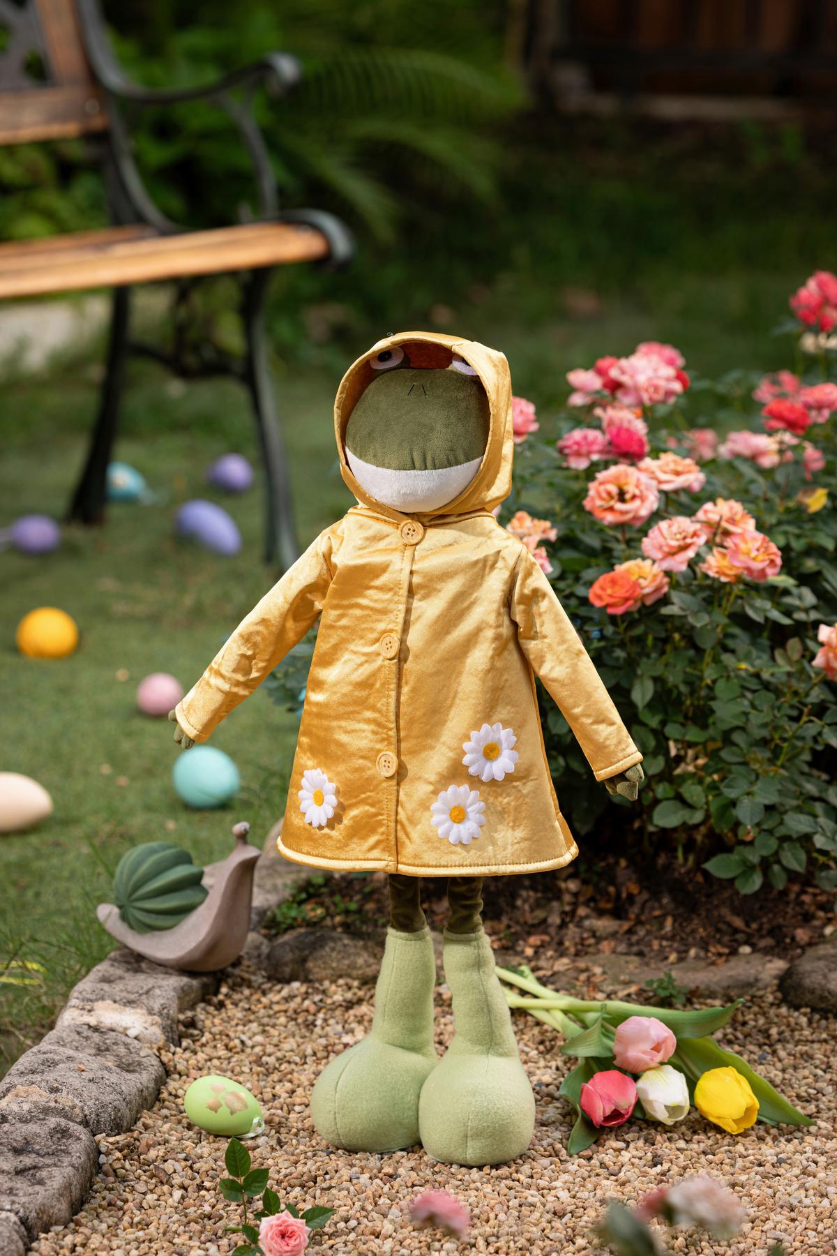 Dekofrosch Mara - Gelb/Grün, KONVENTIONELL, Naturmaterialien/Kunststoff (19/10/40-56cm) - Luca Bessoni