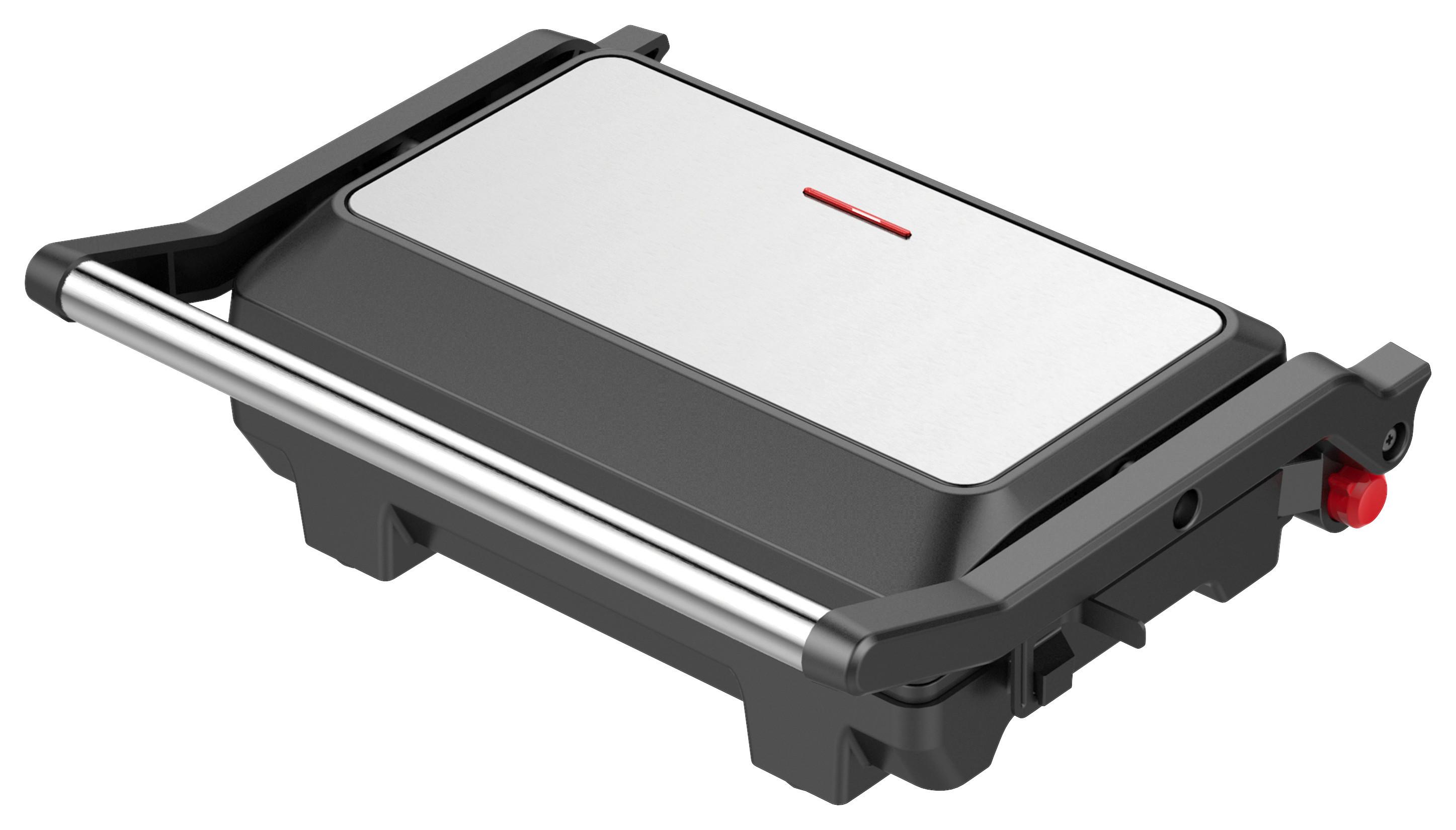 Kontaktgrill Hama - Edelstahlfarben/Schwarz, Basics, Kunststoff/Metall (27,9/21,8/8,6cm) - Bono