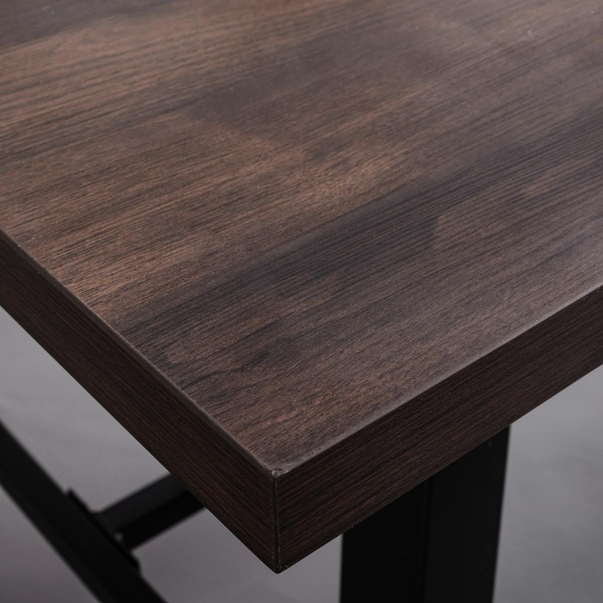 Jedálenský stôl ANDRI 180x90 cm - čierna/farba vlašského orecha, Modern, kov/kompozitné drevo (180/90/75cm) - Bessagi Home