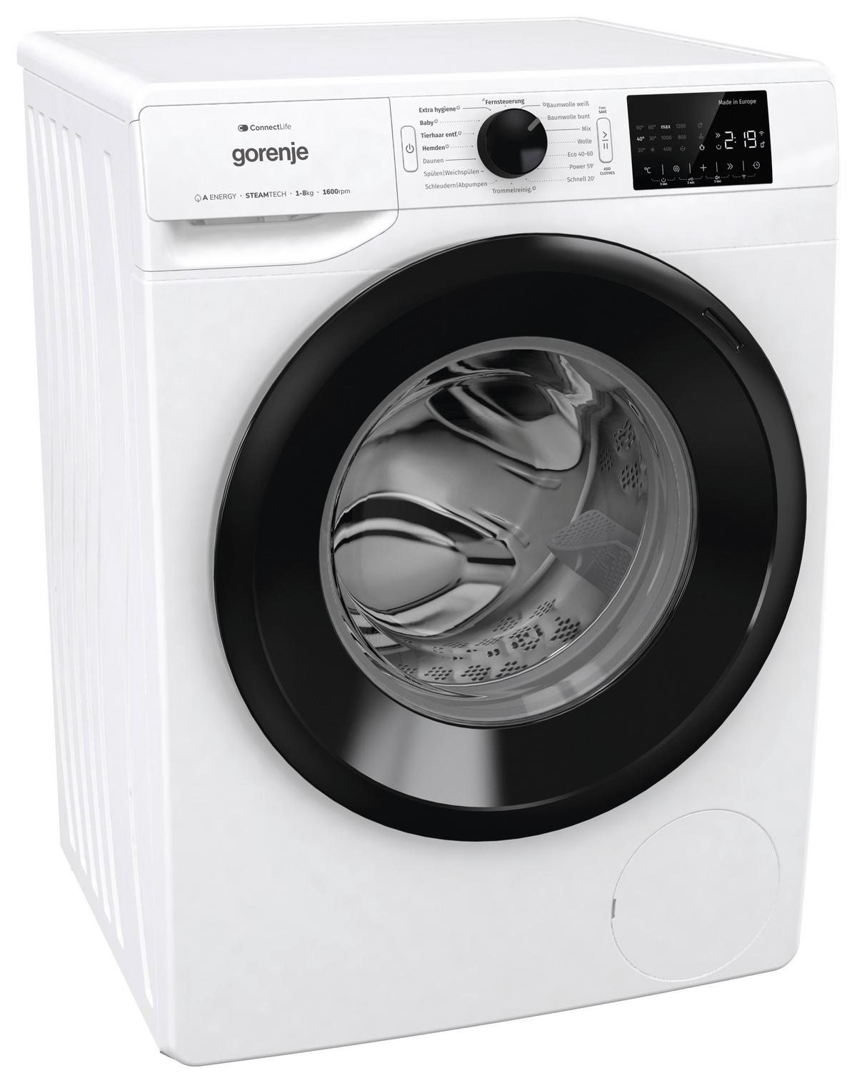 Waschmaschine Wpnei86ats - Schwarz/Weiß, Basics, Glas/Kunststoff (60/85/54,5cm) - Gorenje