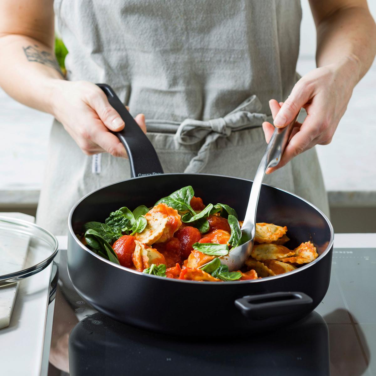 Schmorrpfanne Essence Schwarz D: 28 Cm - Schwarz, Basics, Glas/Metall (28cm) - GreenPan