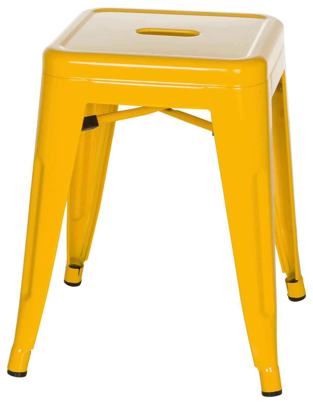 Hocker Vantaggio Stahl Gelb H: 46 cm Stapelbar - Gelb, Basics, Metall (39/46/39cm) - MID.YOU