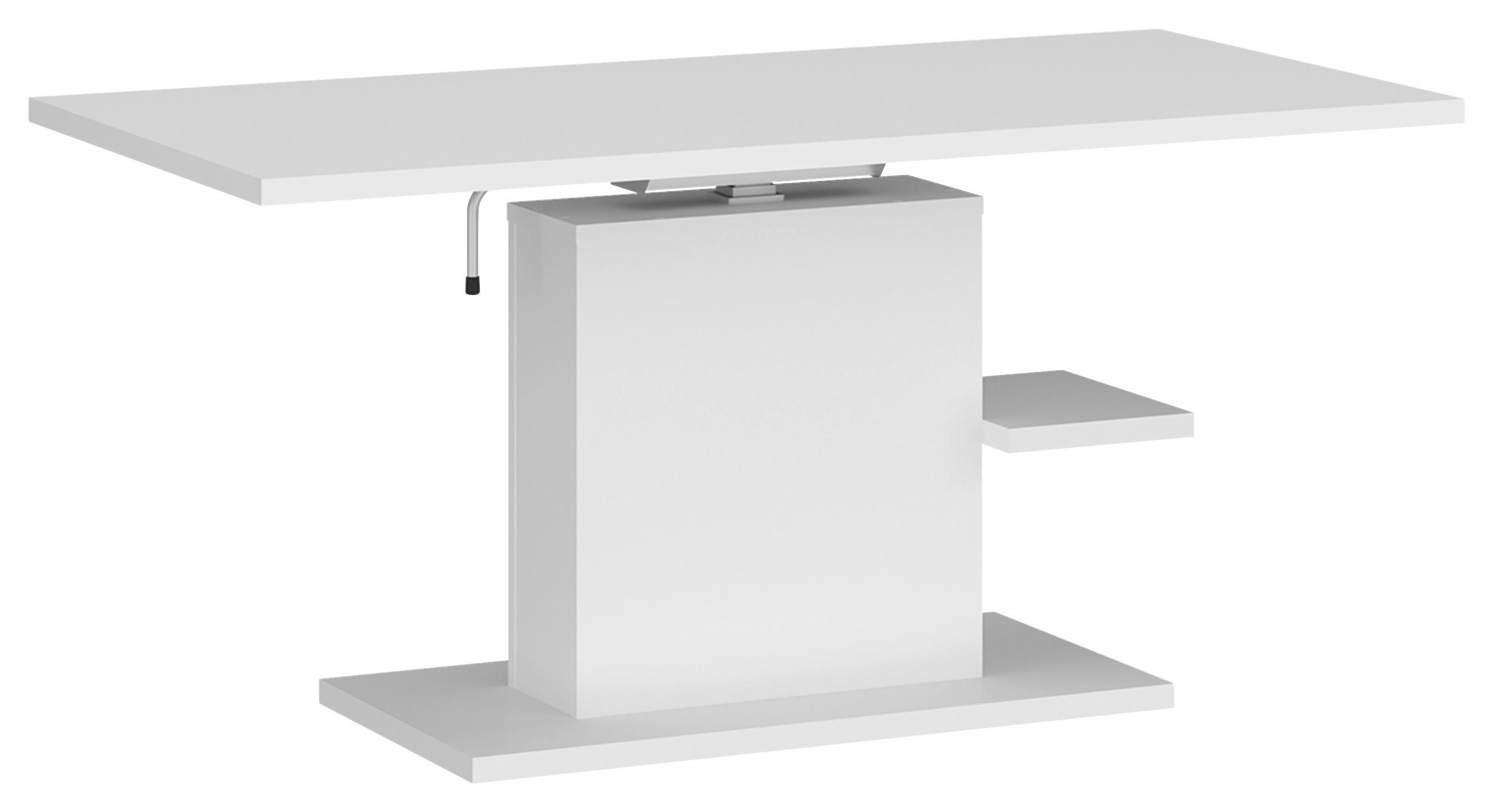 Couchtisch Cortado weiß, B: 110cm - Weiß, MODERN, Holzwerkstoff (110/54,6-74,2/65cm) - Modern Living