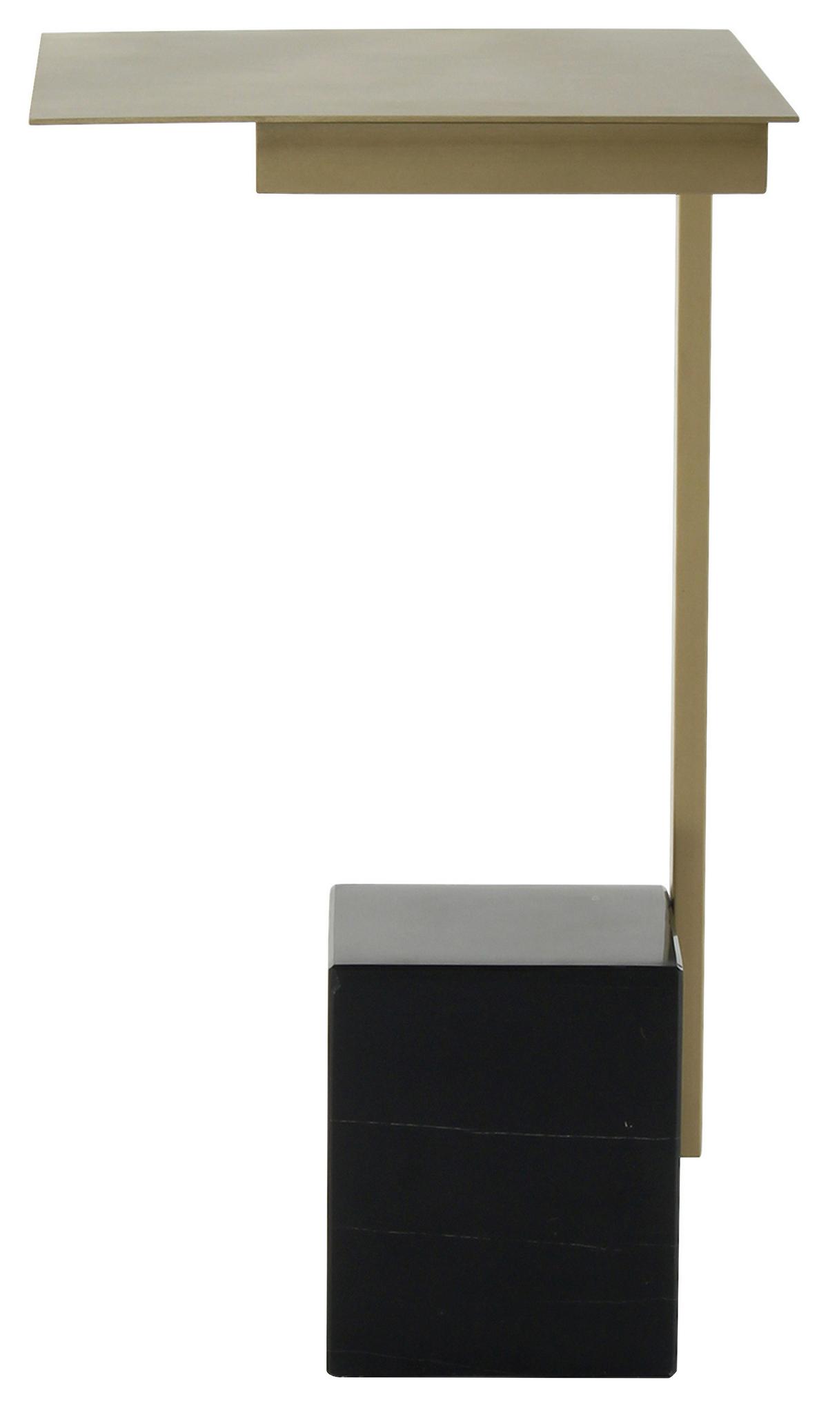 ODKLÁDACÍ STOLEK ROCIO - Design, kámen/sklo (30/30/56cm) - MID.YOU