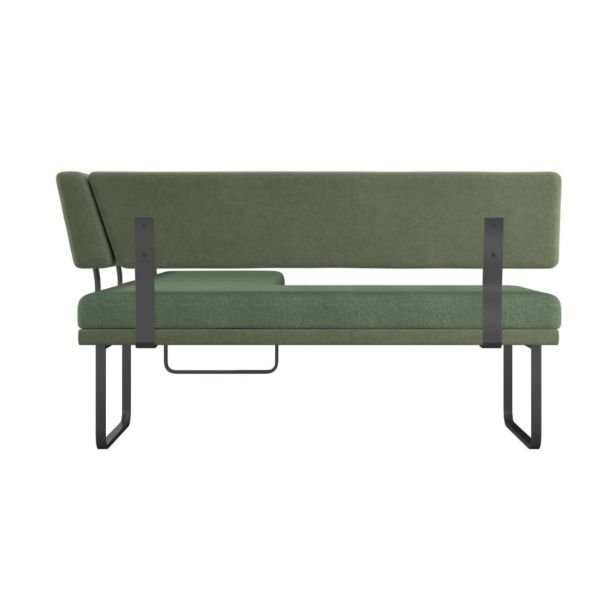 Eckbank Kian Webstoff Grün,  S:164x233 cm - Schwarz/Grün, Trend, Textil/Metall (164/233cm)