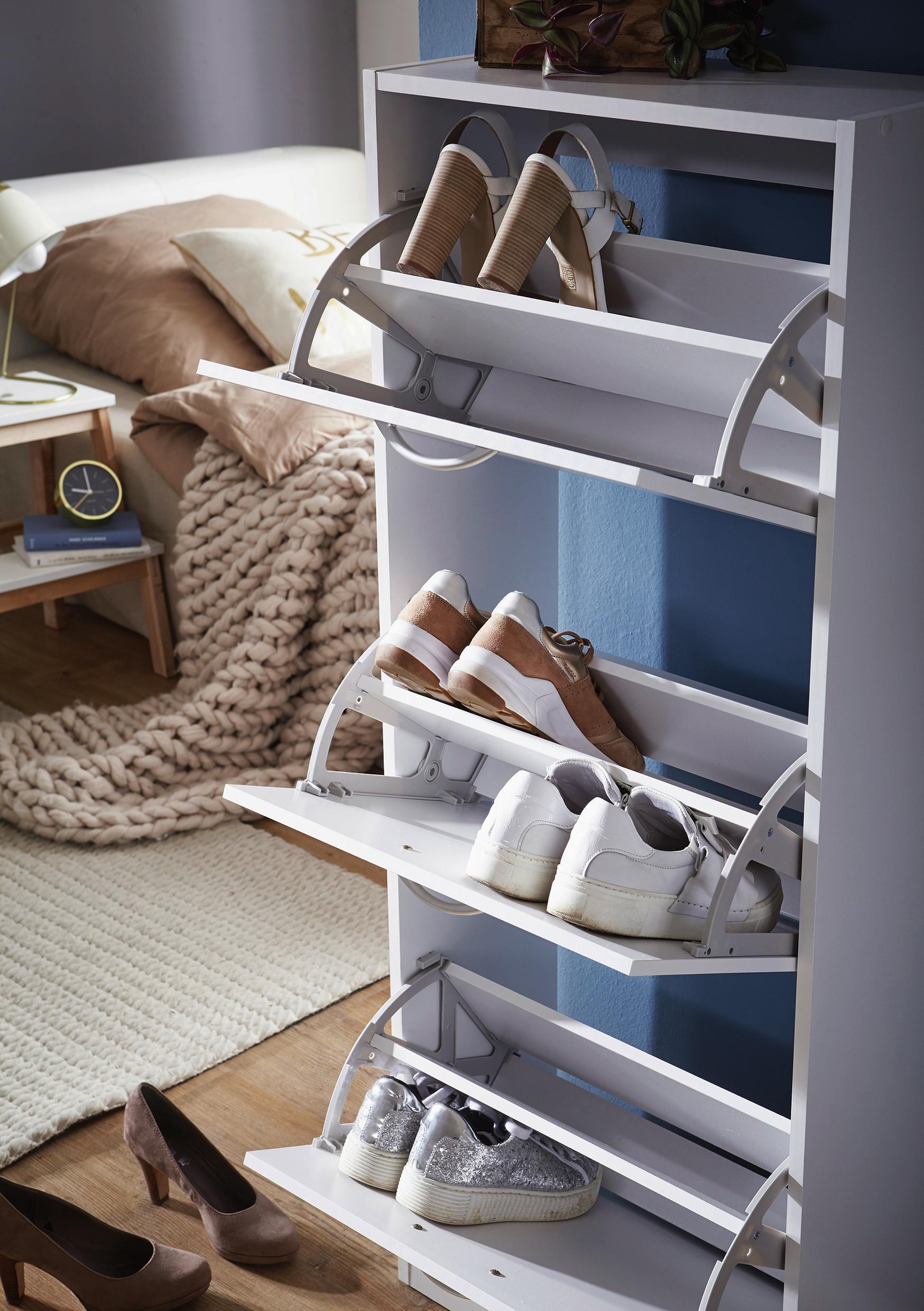 Weißer Schuhkipper mit 3 Klappen