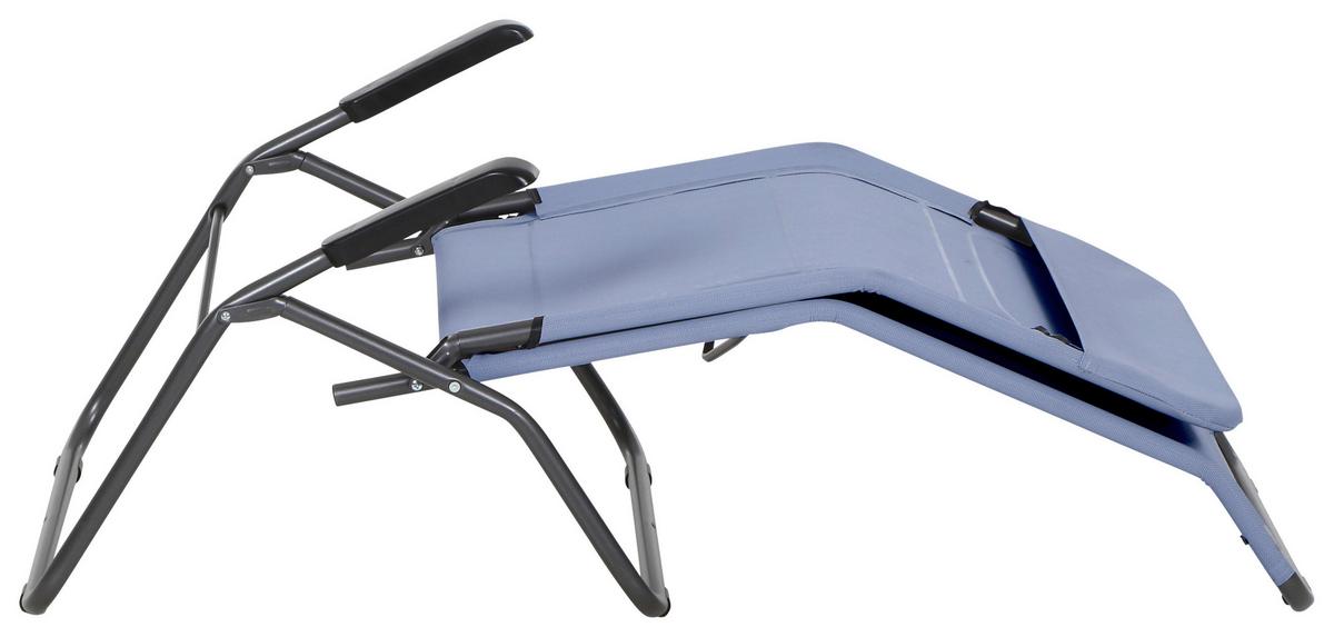 Sonnenliege J40966 Stahl, Klappbar - Anthrazit/Hellblau, MODERN, Textil/Metall (72,5/103,5/144cm) - Siena Garden