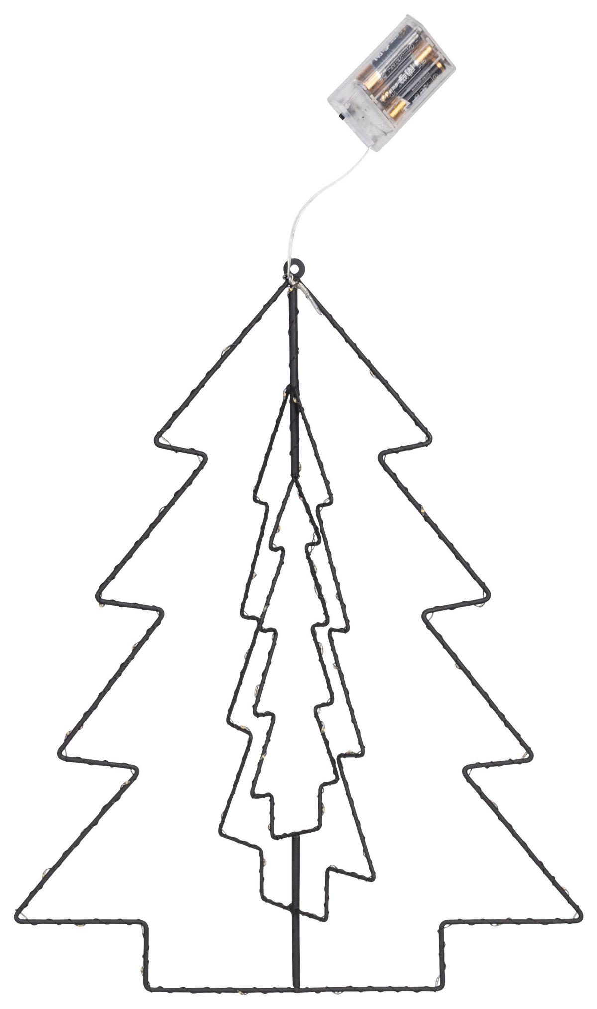 Vánoční závěsná dekorace Tree, 30cm, s LED - černá, kov/plast (38/49/0,4ml) - Modern Living