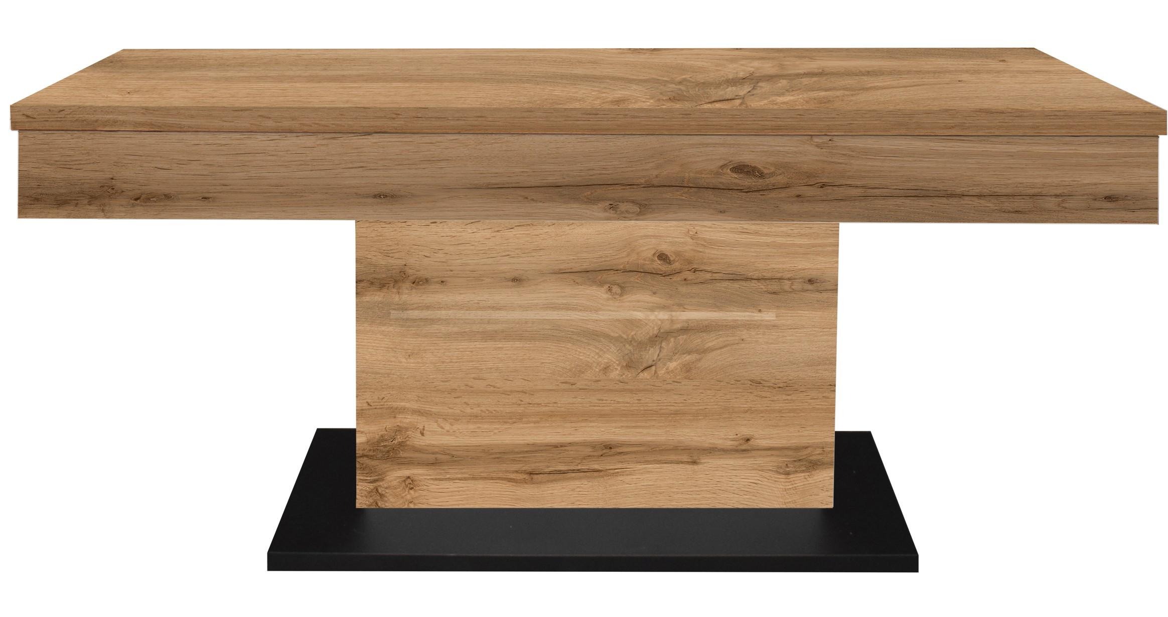 Couchtisch Lift Eiche Wotan/Schwarz B: 110 cm - Eiche Wotan/Schwarz, Design, Holzwerkstoff/Metall (110/60/58-77cm) - MID.YOU