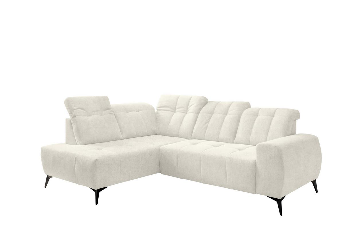 Ecksofa mit USB Anschluss Sano, Creme, S: 200x261 cm - Creme/Schwarz, MODERN, Textil (200/261cm) - Livetastic