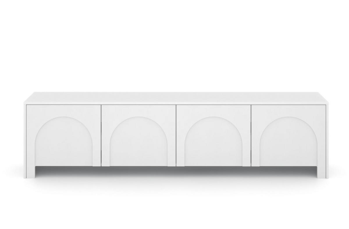 Bílá komoda, bezúchytkové otevíraní, š: 204cm - bílá, Design, kompozitní dřevo (204/51/35cm)