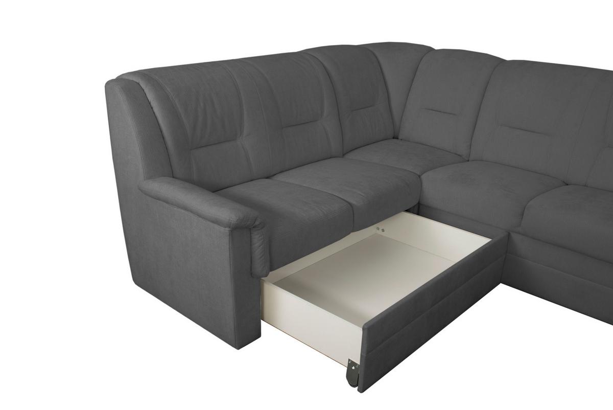 ECKSCHLAFSOFA Rafael, Graphit S: 279x224cm - Beige/Schwarz, Trend, Textil (279/224cm)
