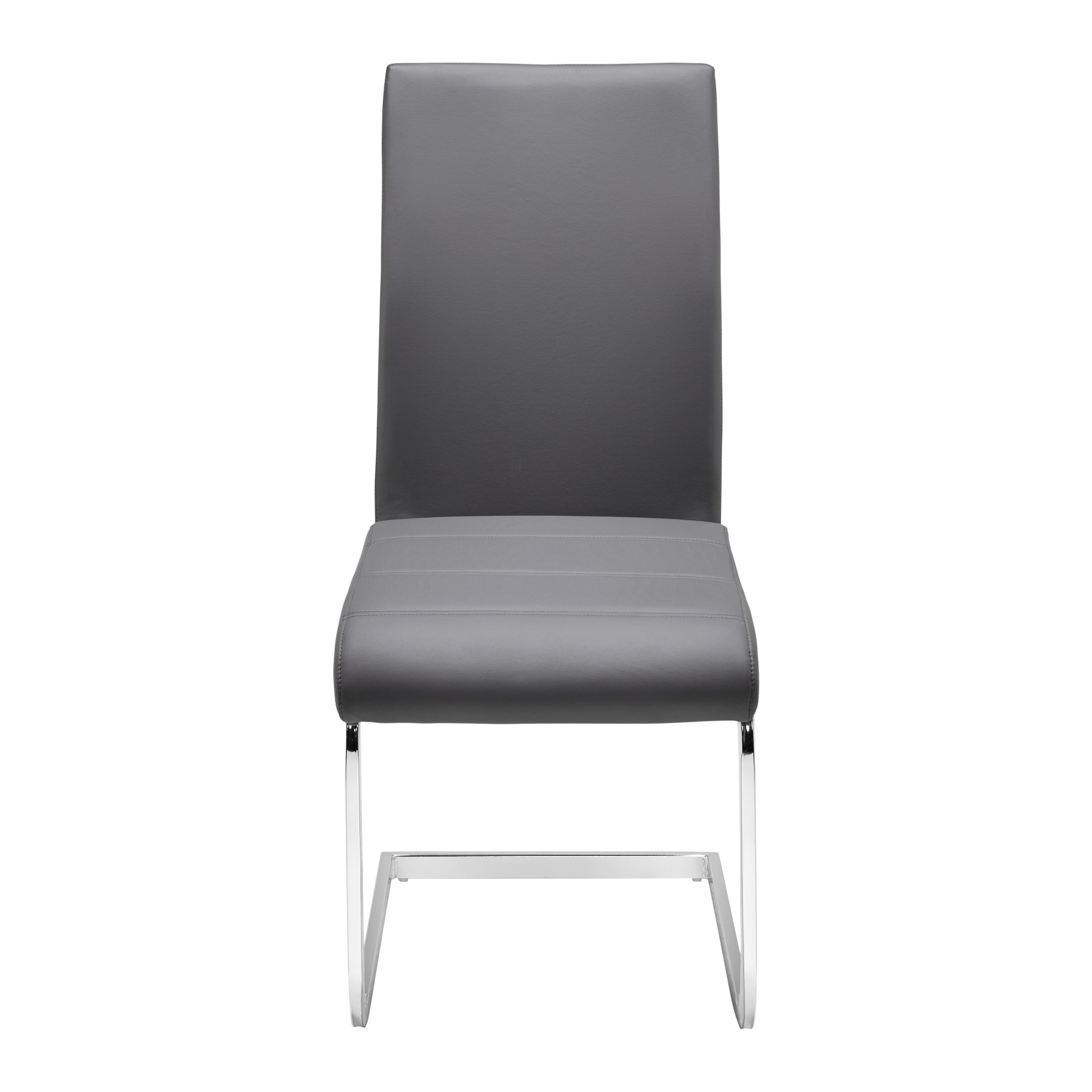 Židle Z Koženky Tanja - šedá/barvy chromu, Moderní, kov/dřevo (42/97/55cm) - P & B
