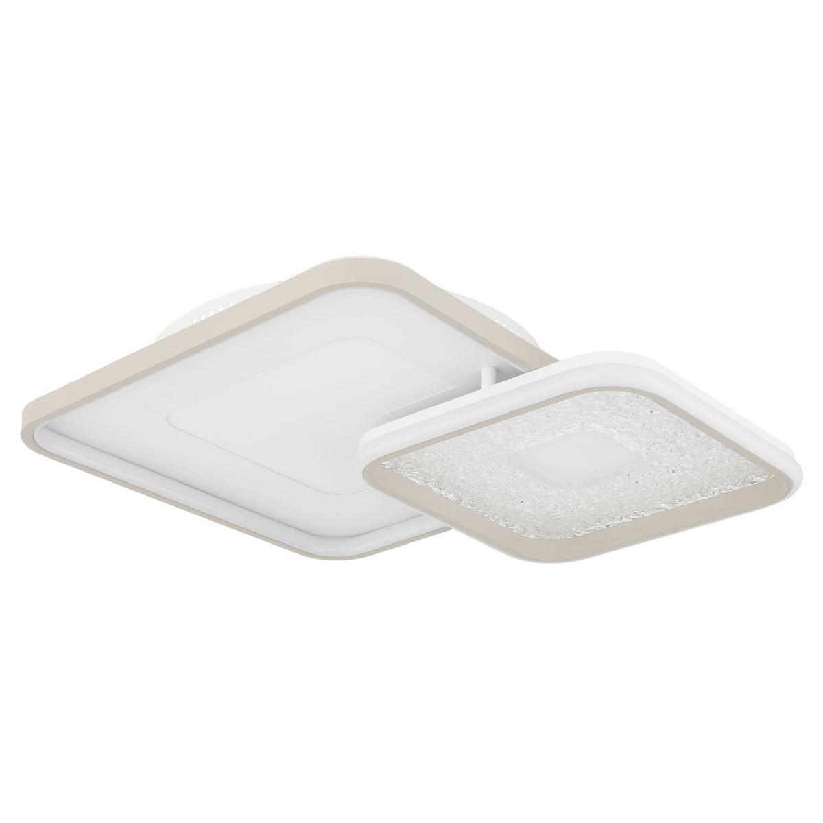 LED-Deckenleuchte Timerfunktion - Sandfarben/Weiß, Design, Kunststoff/Metall (50/50/9cm) - Globo