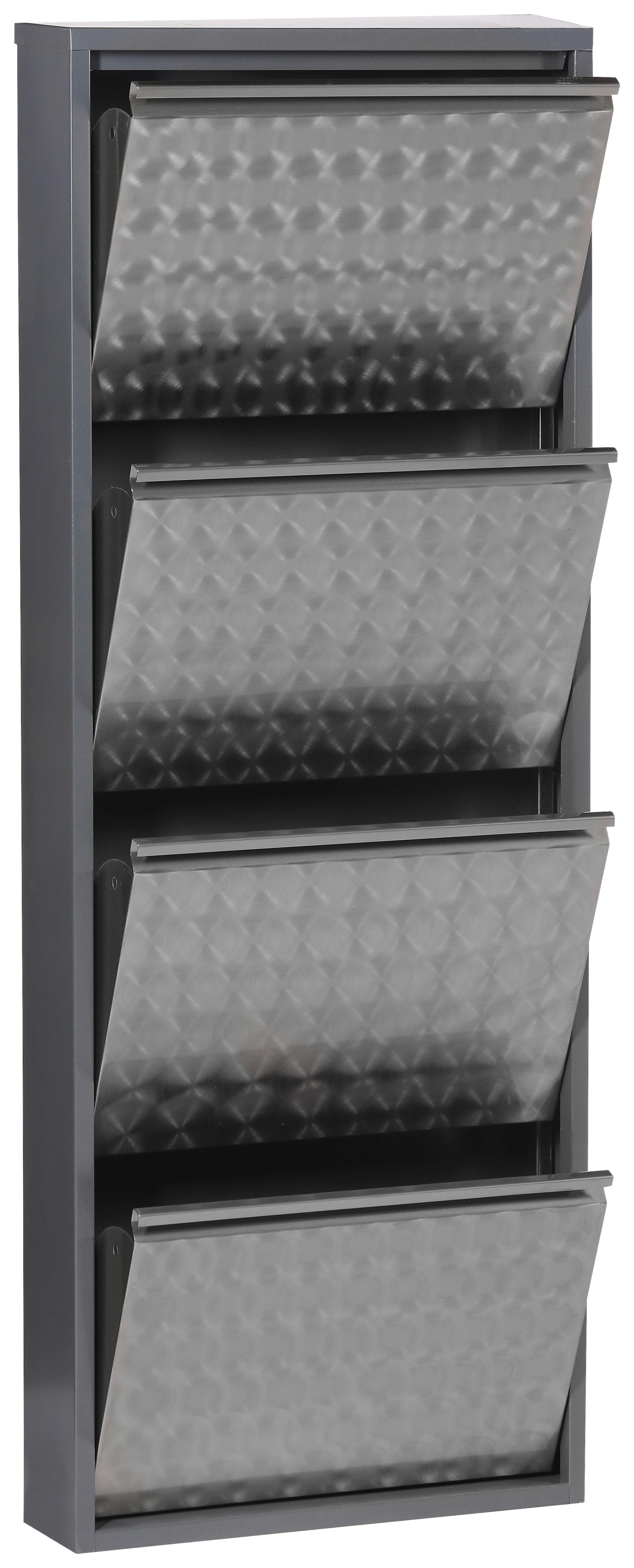 Schuhkipper Mac 4 Klappen Grau B: 50 cm - Grau, Basics, Metall (50/136/13cm)
