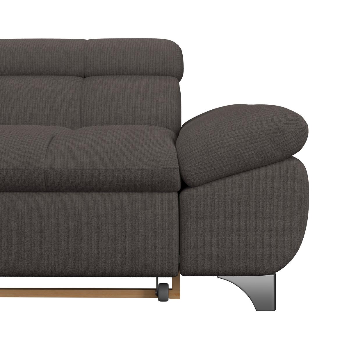 Ecksofa Gemini Braun, B: 234cm - Chromfarben/Braun, KONVENTIONELL, Textil (234/312cm)