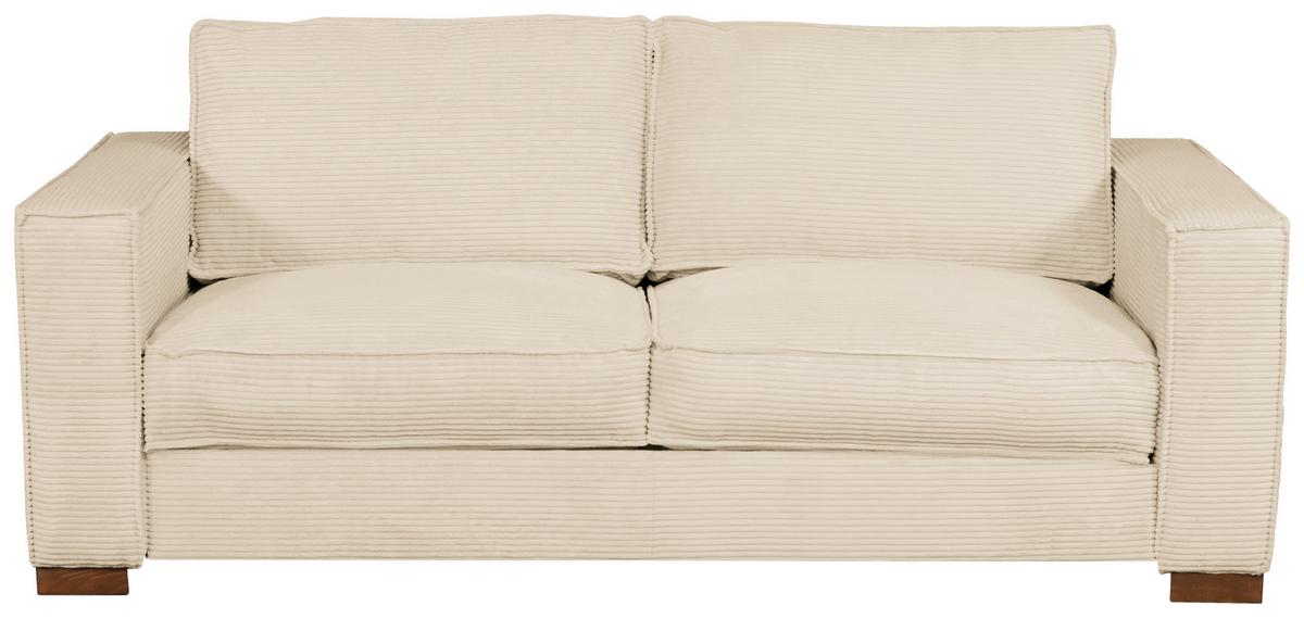 Schlafsofa Texas Creme Cord, B: 203 cm - Dunkelbraun/Creme, Design, Textil (203/85/99cm) - MID.YOU