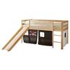 Spielbett Manuel Schwarz/weiß Kiefer Massiv 90 Cm Rutsche - Schwarz/Weiß, Natur, Holz (90/200cm) - MID.YOU