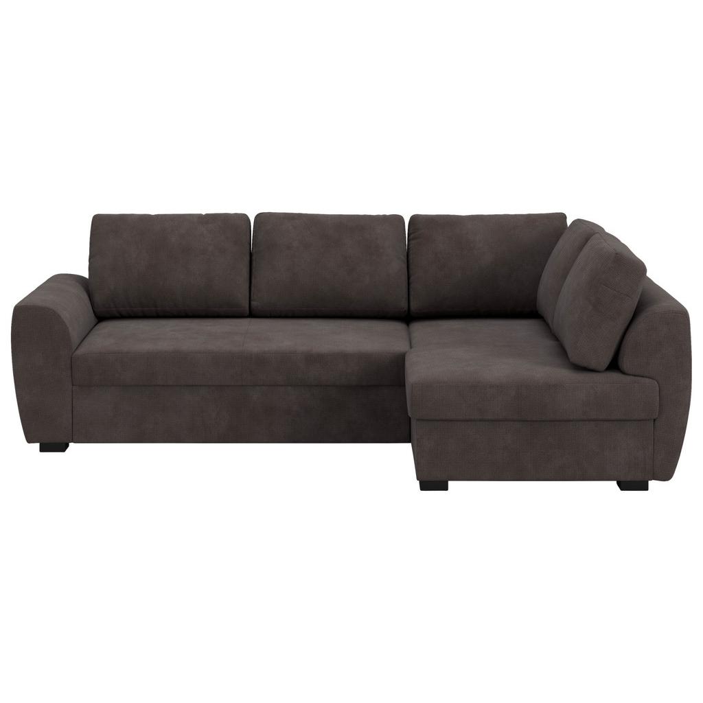Ecksofa mit Bettfunktion Drift Chenille braun, B: 253cm