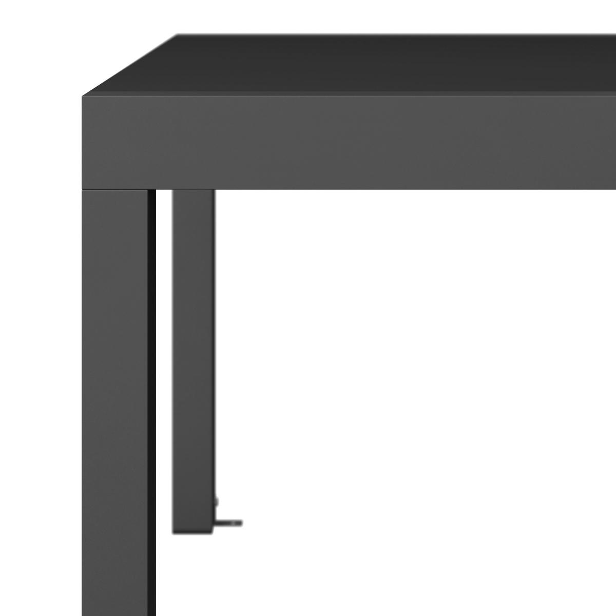 Balkontisch London - Dunkelgrau, MODERN, Glas/Metall (160/75/80cm) - Beldano