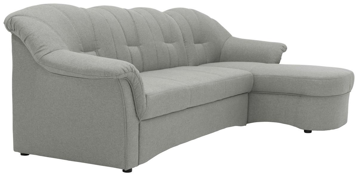 Ecksofa Mit Schlaffunktion Papenburg Silberfarben - Silberfarben/Schwarz, KONVENTIONELL, Textil (233/142cm) - MID.YOU