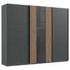 Schwebetürenschrank 50 cm Atlanta Grau/Eiche Dekor - Graphitfarben/Eiche Artisan, MODERN, Glas/Holzwerkstoff (250/216/65cm) - MID.YOU