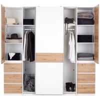 Drehtürenschrank Mit Laden B: 215 Cm Fabio Weiß/eiche Dekor - Eiche Artisan/Weiß, KONVENTIONELL, Holzwerkstoff (215/215/61,9cm)