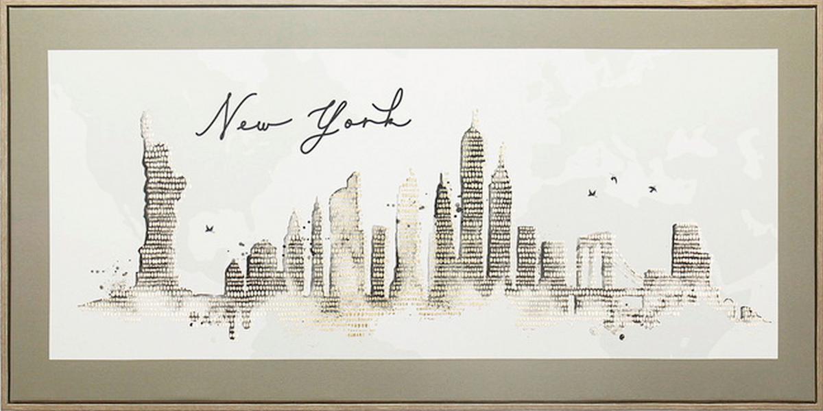 Obraz na plátne 120x60 cm - čierna/zlatá, Modern, kompozitné drevo/textil (120/60/4cm) - Mömax