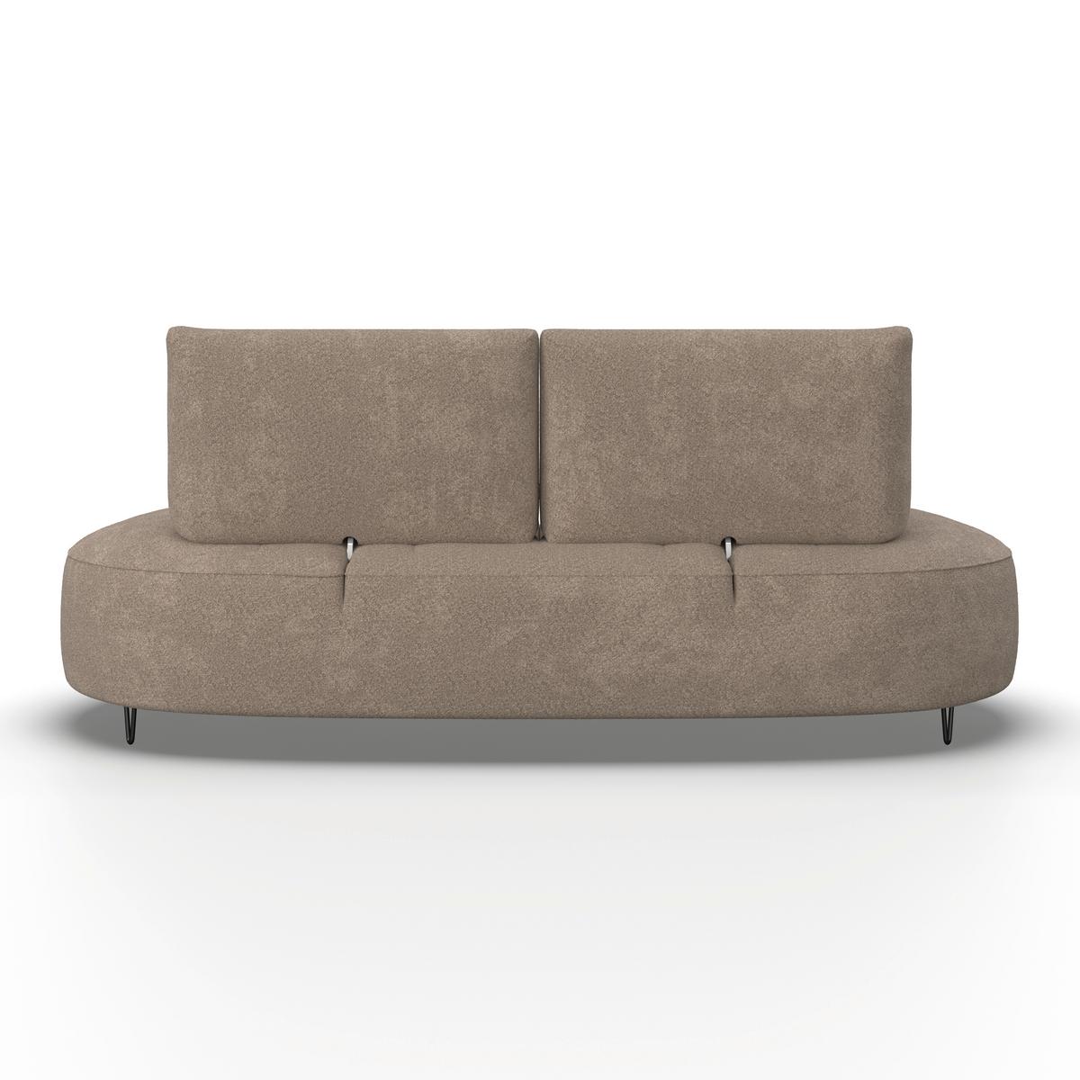 Dvoumístná pohovka BENNY, hnědé buklé, max. 360 kg - černá/hnědá, Moderní, kov/dřevo (224/85/114cm) - Bessagi Home