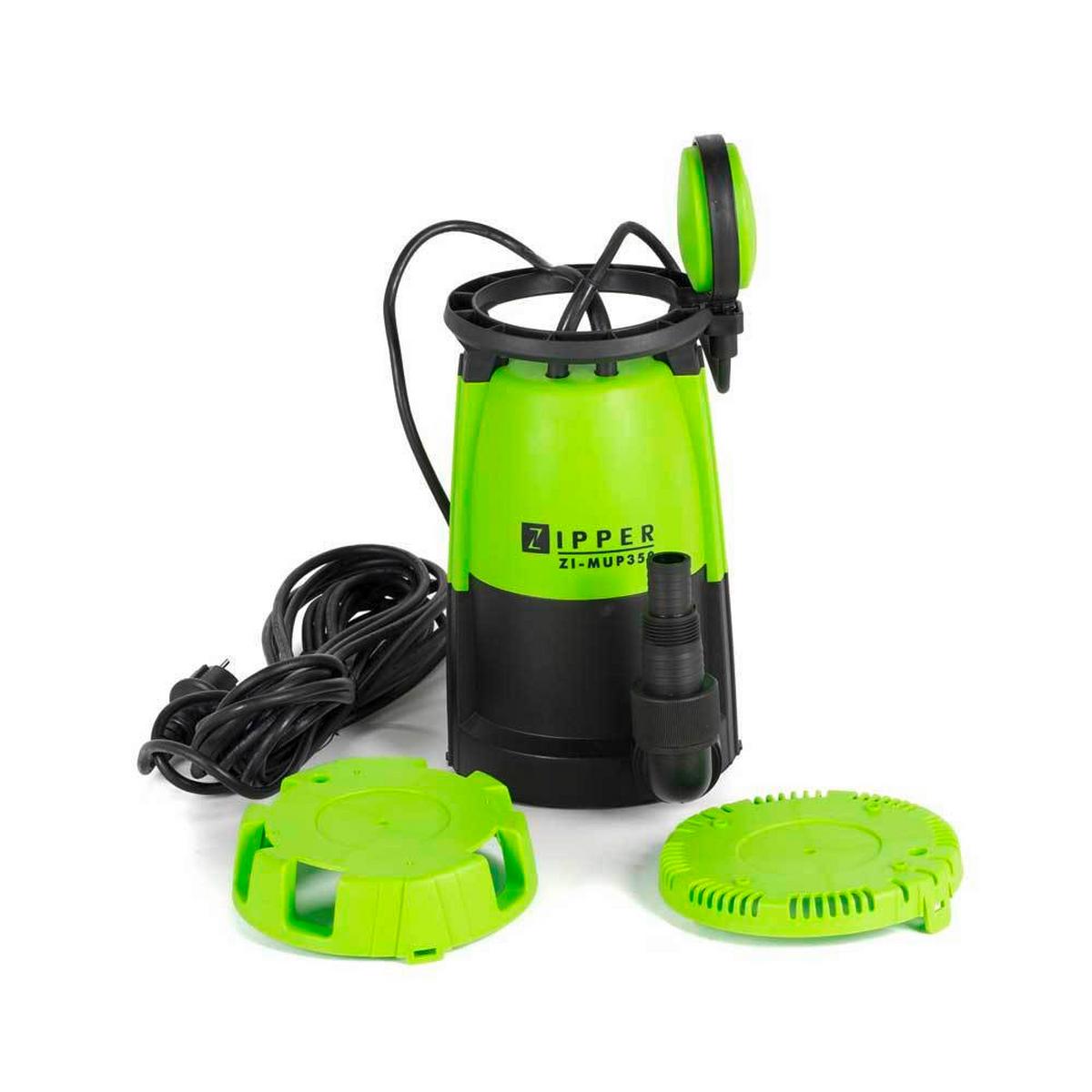 Multipumpe Zi-Mup350 350 W 7500 L/H Klar-/Schmutzwasser - Grün, Basics, Kunststoff - Zipper