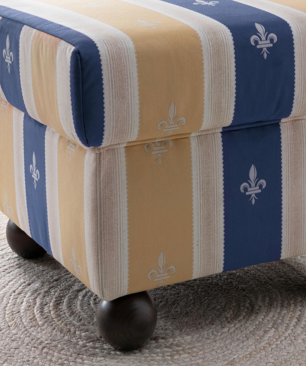 Hocker Torello Blau B: 56 cm - Wengefarben/Blau, KONVENTIONELL, Textil (56/46/56cm) - Livetastic