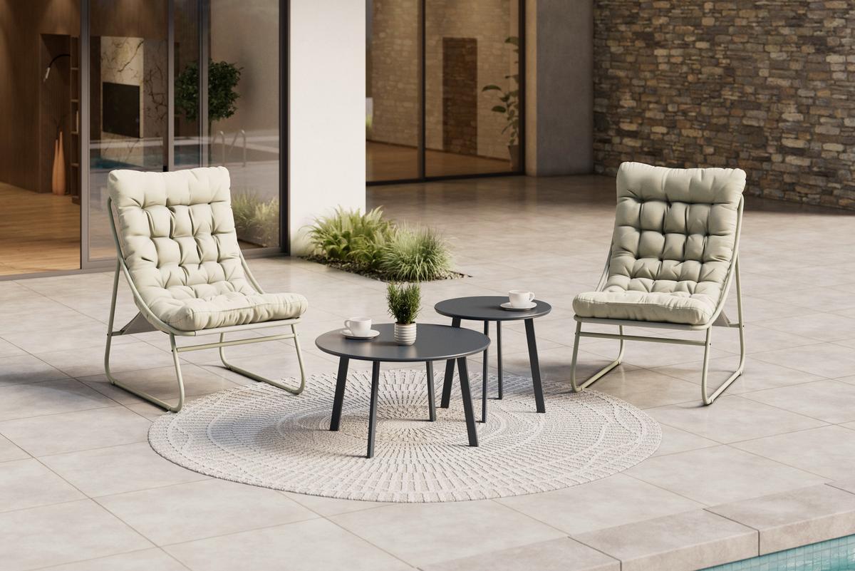 Gartensessel Nora - Grün, MODERN, Textil/Metall (62/85/87cm) - Luca Bessoni