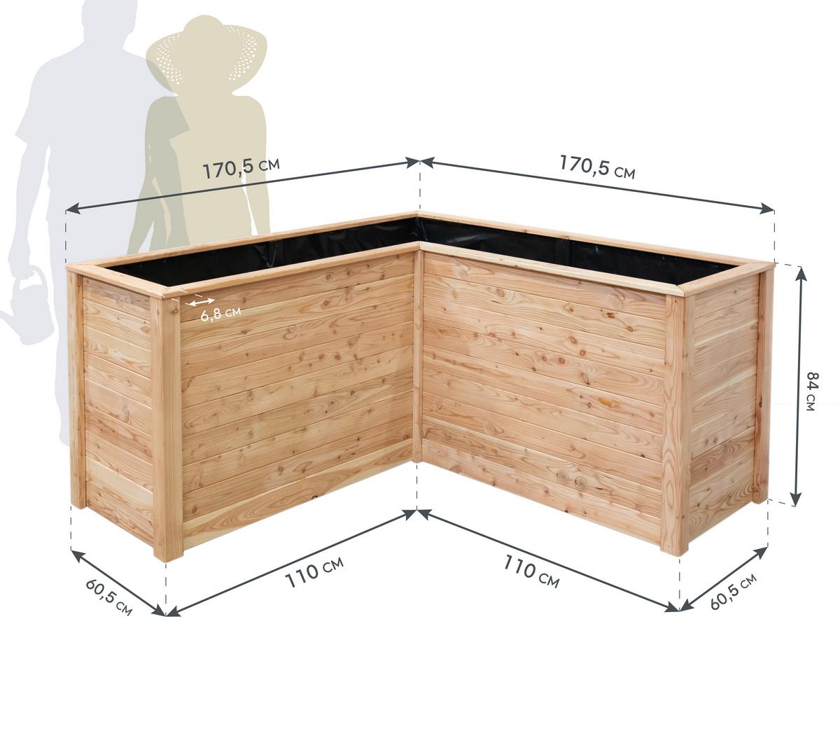 Hochbeet Klassik L - Lärchefarben, KONVENTIONELL, Holz (170/170/84cm)