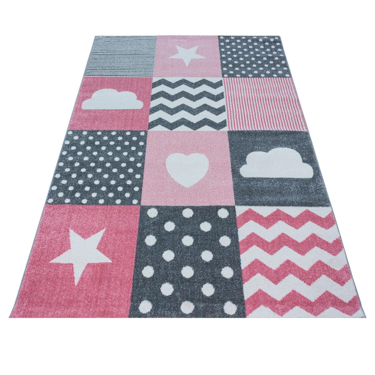 Kinderteppich Herz Pink Kids 200x290 cm - Pink, Trend, Textil (200/290cm) - Ben'n'jen